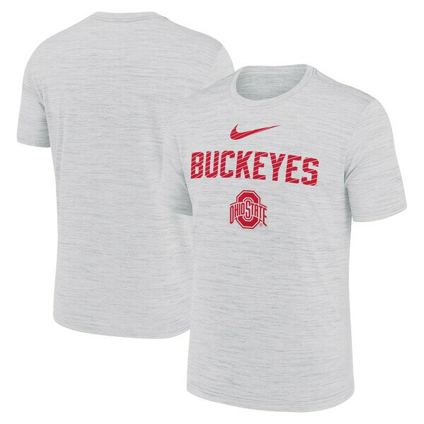 ナイキ メンズ Tシャツ トップス Ohio State Buckeyes Nike Campus Slant Velocity Performance TShirt White