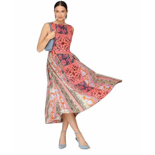 アベックレフィレ レディース ワンピース トップス Women's Boat Neck Full Skirt Midi Dress Spice Sc..