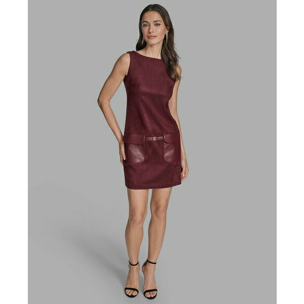 ビーシビージー レディース ワンピース トップス Women's Sleeveless Suede Mini Dress Syrah Wine(4)