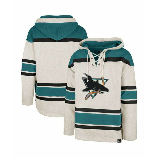 47ブランド メンズ パーカー・スウェットシャツ アウター Men's Oatmeal San Jose Sharks Rockaway Lacer Pullover Hoodie Oatmeal