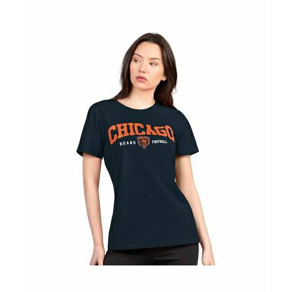 カールバンクス レディース カットソー トップス Women's Navy Chicago Bears Super-Slim Lightweight ..