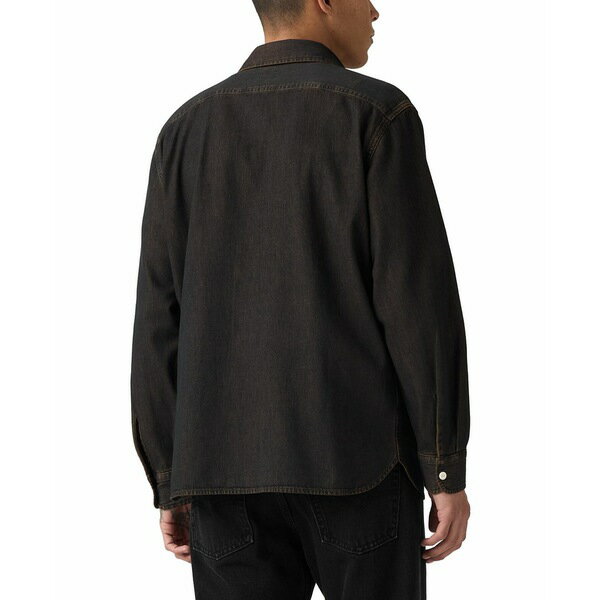 リーバイス メンズ シャツ トップス Men's Relaxed Fit Long-Sleeve Button Front Worker Shirt Black