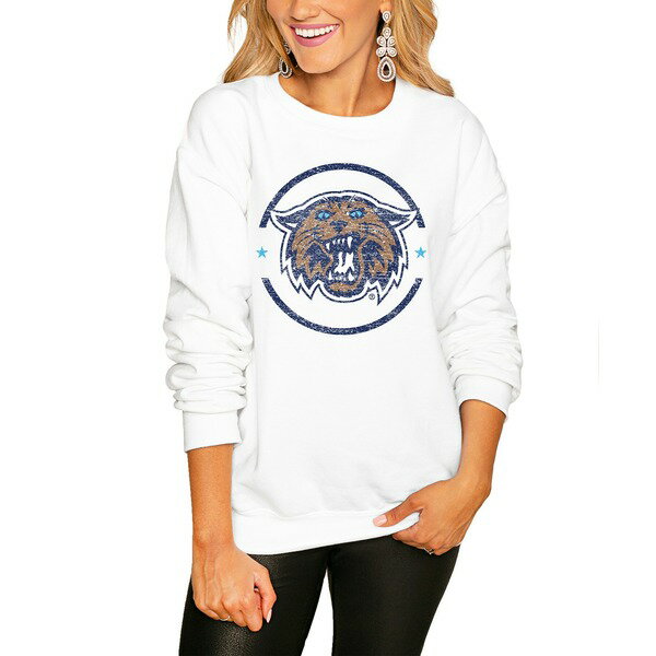 ゲームデイ レディース パーカー・スウェットシャツ アウター Villanova Wildcats Women's End Zone Pullover Sweatshirt White