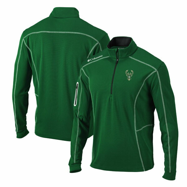 コロンビア メンズ ジャケット＆ブルゾン アウター Milwaukee Bucks Columbia Shotgun QuarterZip Pullover Jacket Hunter Green