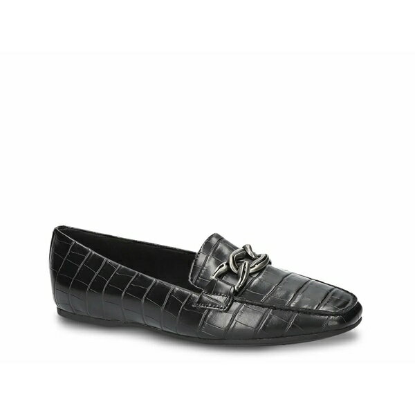 イージーストリート レディース スリッポン・ローファー シューズ Femi Loafer Black Croc Print