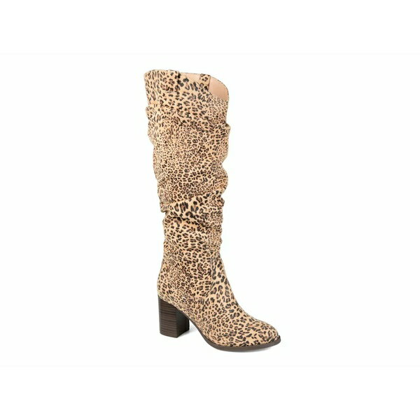 ジョネー レディース ブーツ シューズ Aneil Wide Calf Boot Brown & Black Leopard Print