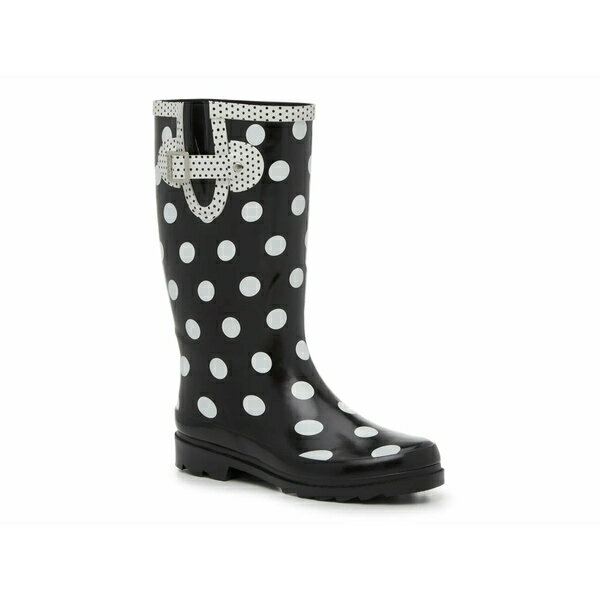 チョーカ レディース ブーツ シューズ Rob Dots Rain Boot Black/White Polka Dot Print