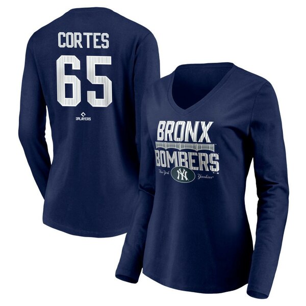 ファナティクス レディース Tシャツ トップス New York Yankees Fanatics Branded Women's Personalized Hometown Legend Long Sleeve VNeck TShirt Navy