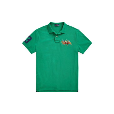 ラルフローレン POLO RALPH LAUREN メンズ ポロシャツ トップス CUSTOM SLIM FIT TRIPLE-PONY POLO SHIRT Emerald green