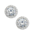 Axb fB[X sAXCO ANZT[ Cubic Zirconia Halo Stud Earrings in Sterling Silver White