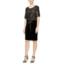 アレックスイブニングス レディース ワンピース トップス Women 039 s Sequin-Top Velvet-Skirt Dress Black/bronze