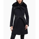 マイケルコース レディース ジャケット＆ブルゾン アウター Women's Petite Belted Faux-Fur-Collar Coat Black