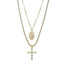 GeBJ fB[X lbNXE`[J[Ey_ggbv ANZT[ Like a Prayer Layered Cross and Coin Necklace Gold