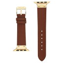 ANC fB[X rv ANZT[ Women's Brown Genuine Leather Band Compatible with 42/44/45/Ultra/Ultra 2 Apple Watch Brown, Gold-Tone