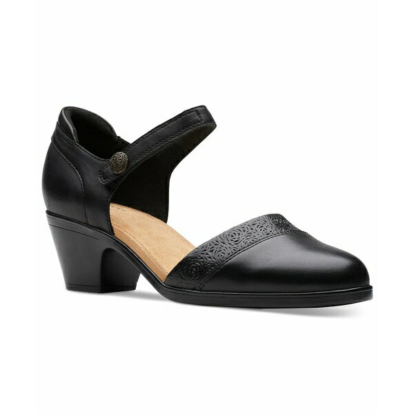 クラークス クラークス レディース パンプス シューズ Women's Emily 2 Ketra Ankle-Strap Pumps Black Leather