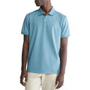 カルバン・クライン カルバンクライン メンズ シャツ トップス Men's Regular-Fit Smooth Cotton Monogram Logo Polo Shirt Blue Beam