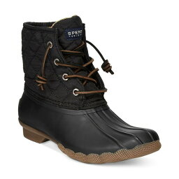 スペリー レディース ブーツ シューズ Women's Saltwater Waterproof Quilted Duck Boots Black