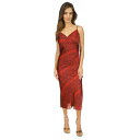 マイケルコース レディース ワンピース トップス Women 039 s Snakeskin-Print Chain Slip Dress Crimson