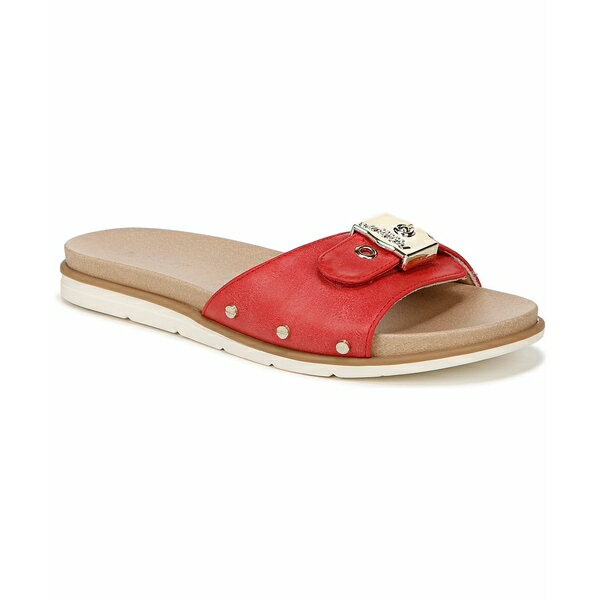 ドクター・ショール レディース サンダル シューズ Women's Nice Iconic Slides Heritage Red Faux Leather