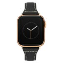 アンクライン レディース 腕時計 アクセサリー Women's Black Premium Leather Band Compatible with 38/40/41mm Apple Watch Black