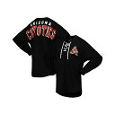 t@ieBNX fB[X TVc gbvX Women's Black Arizona Coyotes Spirit Lace-Up V-Neck Long Sleeve Jersey T-shirt Black