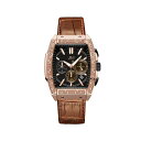 WFCr[_u[ Y rv ANZT[ Men's Echelon Diamond (1/4 ct. t.w.) Watch in 18k Rose Gold-plated Stainless Steel 41mm Brown