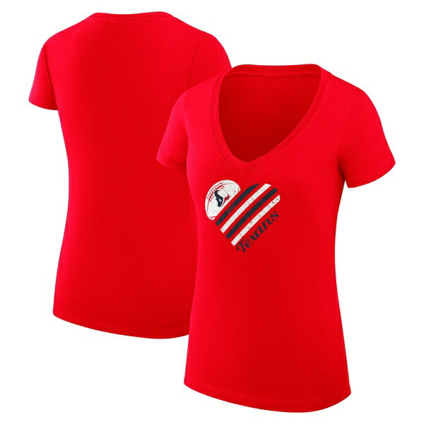 Х󥯥 ǥ T ȥåץ Houston Texans GIII 4Her by Carl Banks Women's Heart Graphic VNeck TShirt Red