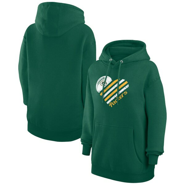 カールバンクス レディース ジャケット＆ブルゾン アウター Green Bay Packers GIII 4Her by Carl Banks Women 039 s Heart Graphic Fleece Pullover Hoodie Green