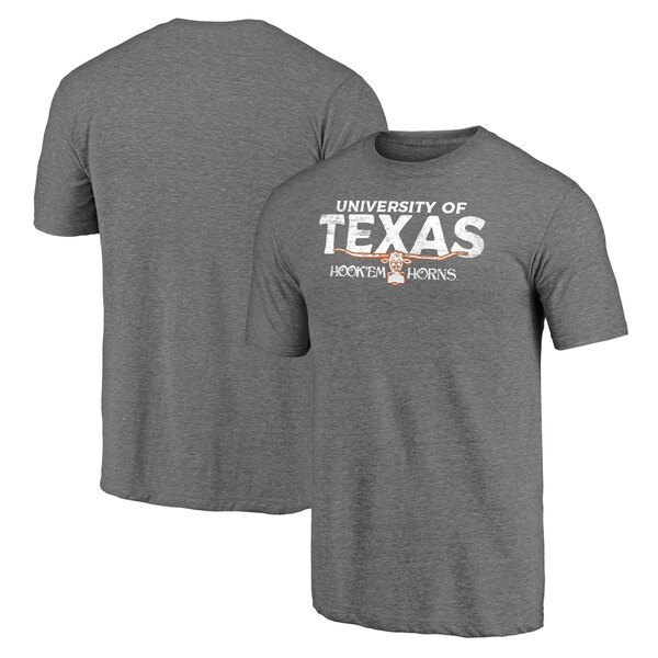ファナティクス メンズ Tシャツ トップス Texas Longhorns Stacked TriBlend TShirt Heather Gray