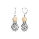 2028 fB[X sAXCO ANZT[ Crystal Acrylic Filigree Bead Drop Earrings Peach