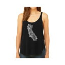 エルエーポップアート レディース カットソー トップス Women's Premium Word Art Flowy Tank Top- California State Black