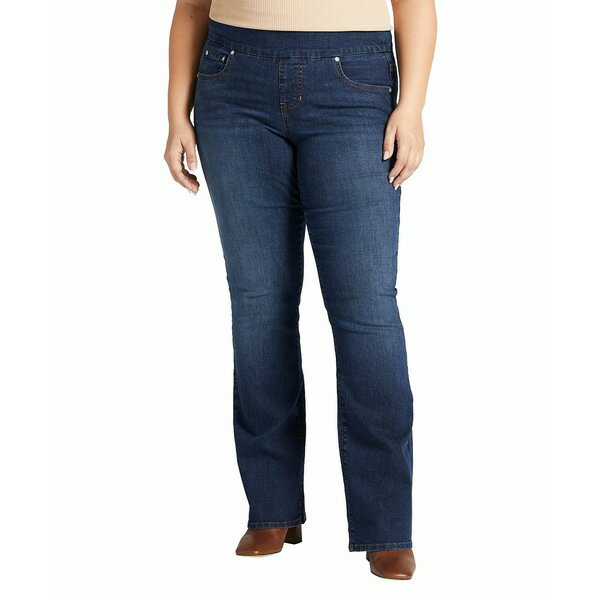 ジャグ レディース デニムパンツ ボトムス Plus Size Paley Mid Rise Bootcut Pull-On Jeans Anchor Blue