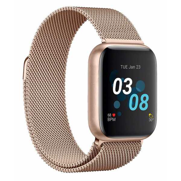 アイ タッチ レディース 腕時計 アクセサリー Air 3 Unisex Touchscreen Smartwatch Fitness Tracker: Rose Gold Case with Rose Gold Mesh Strap 40mm Rose Gold