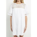 CObVt@Ng[ fB[X s[X gbvX Women's Lace Detail Mini Dress White