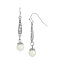 2028 ǥ ԥ ꡼ Imitation Pearl Crystal Linear Drop Earring White