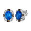  ǥ ԥ ꡼ Blueberry Tanzanite (3-3/8 ct. t.w.) & Diamond (1/2 ct. t.w.) Halo Stud Earrings in 14k White Gold No Color