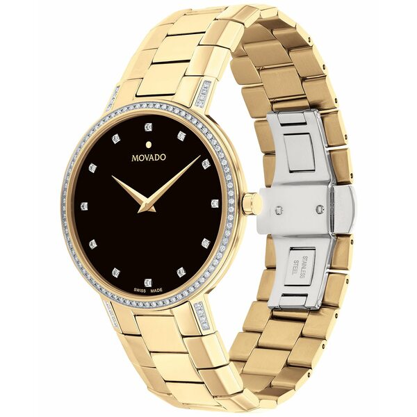 モバド モバド レディース 腕時計 アクセサリー Faceto Men's Swiss Diamond (3/8 ct. t.w.) Gold-Tone PVD Bracelet Watch 39mm Gold