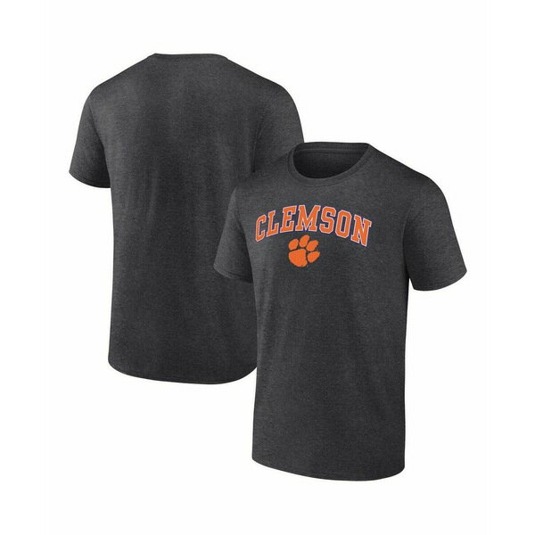 ファナティクス レディース Tシャツ トップス Men's Heather Charcoal Clemson Tigers Campus T-shirt Heather Charcoal