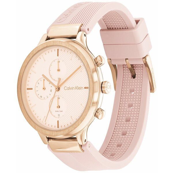 Х󥯥饤 ǥ ӻ ꡼ Women's Multifunction Pink Silicone Strap Watch 38mm Pink