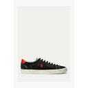 ラルフローレン メンズ スニーカー シューズ LONGWOOD DISTRESSED SUEDE SNEAKER - Trainers - black/red/silver