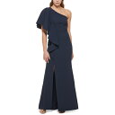 ヴィンスカムート レディース ワンピース トップス Women's Ruffled One-Shoulder Gown Navy