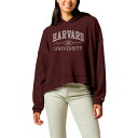 リーグカレッジエイトウェア レディース Tシャツ トップス Harvard Crimson League Collegiate Wear Women 039 s Waffle Oversized Long Sleeve Hoodie TShirt Maroon