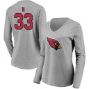 t@ieBNX fB[X TVc gbvX Arizona Cardinals Fanatics Branded Women's Team Authentic Custom Long Sleeve VNeck TShirt Gray