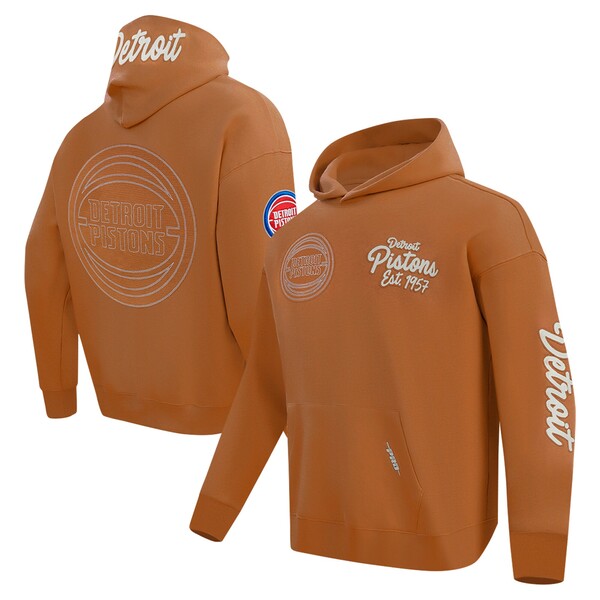 プロスタンダード メンズ パーカー・スウェットシャツ アウター Detroit Pistons Pro Standard Paint the City Pullover Hoodie Brown