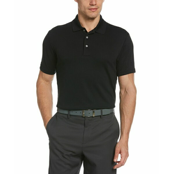 PGAツアー メンズ ポロシャツ トップス Men 039 s Big Tall AirFlux「 Solid Mesh Golf Polo Caviar