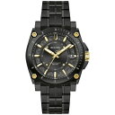 uo Y rv ANZT[ Men's Precisionist Icon Black-Tone Stainless Steel Bracelet Watch 40mm Black