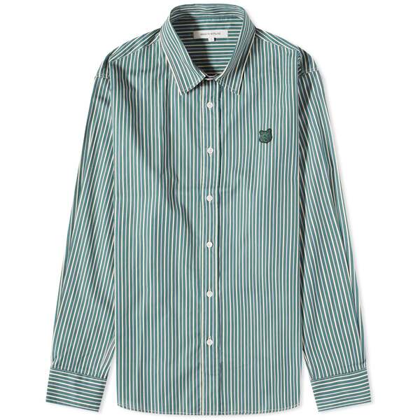 メゾンキツネ メンズ シャツ トップス Maison Kitsune Chillax Fox patch Stripe Shirt Multi