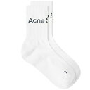 ANl XgDfBIY Y C A_[EFA Acne Studios Short Rib Logo Sock White