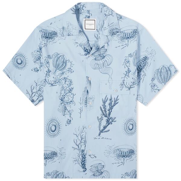 ウーヨンミ メンズ シャツ トップス Wooyoungmi Marine Print Vacation Shirt Blue