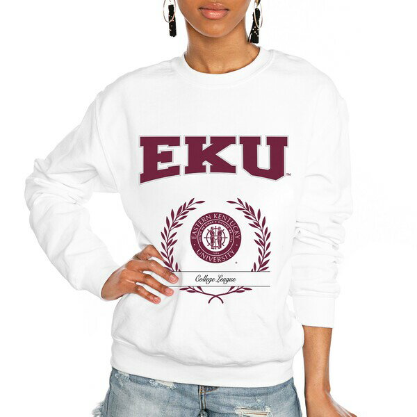 ゲームデイ レディース パーカー スウェットシャツ アウター Eastern Kentucky Colonels Gameday Couture Women 039 s It 039 s a Vibe Classic Fleece Crewneck Pullover Sweatshirt White